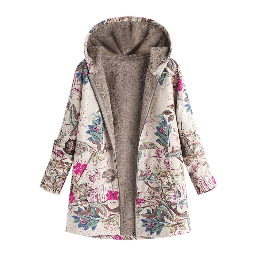 Lina Women's Vintage Coat | Warm Fabric, Elegant Style