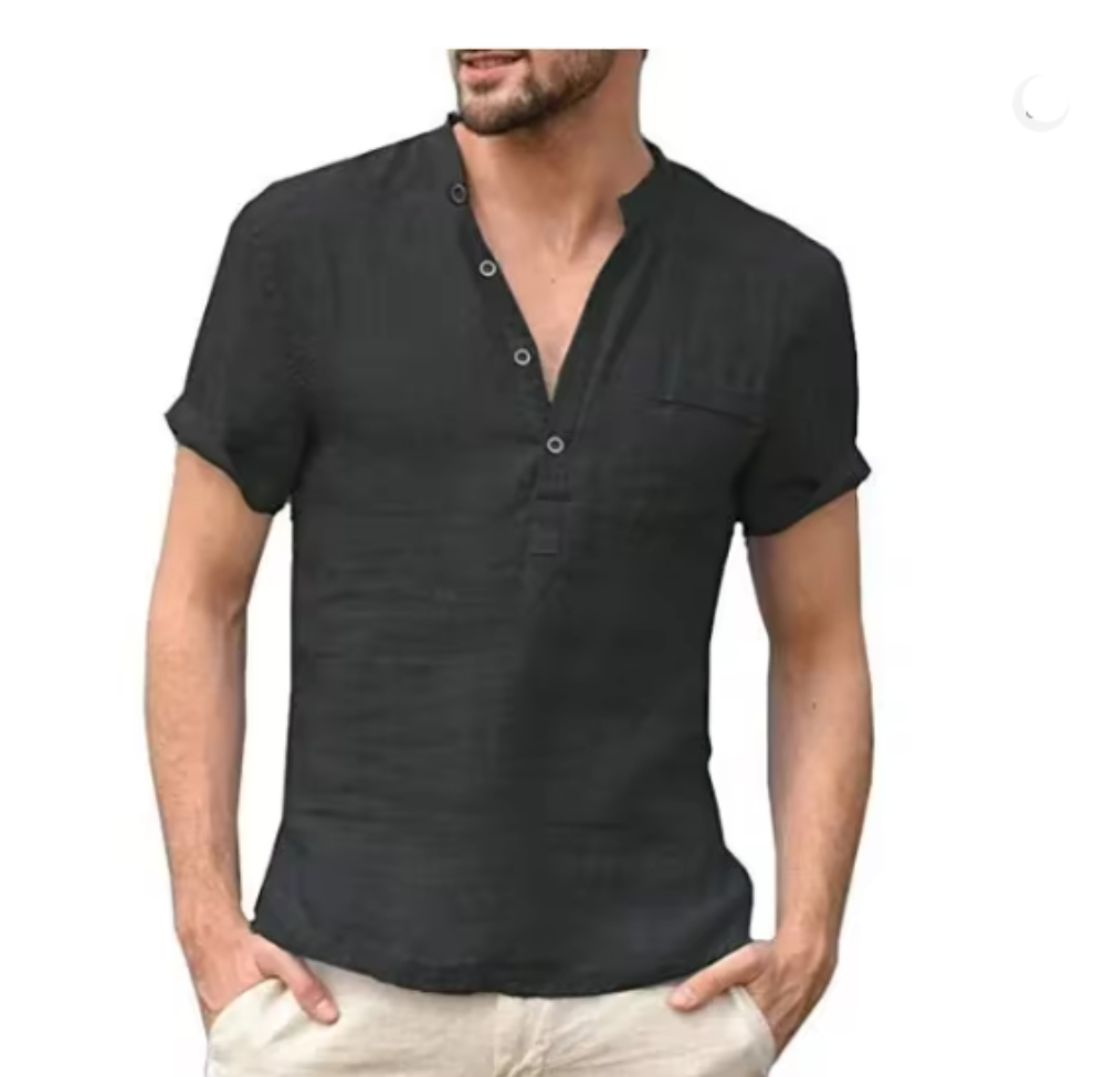 Lina Women's T-Shirt | Airy Linen, Chic V-Neck with Chest Pocket 6