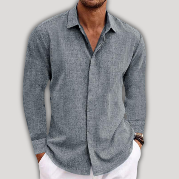 Lino Men's Long Sleeved Shirt | Breathable Linen, Elegant 0