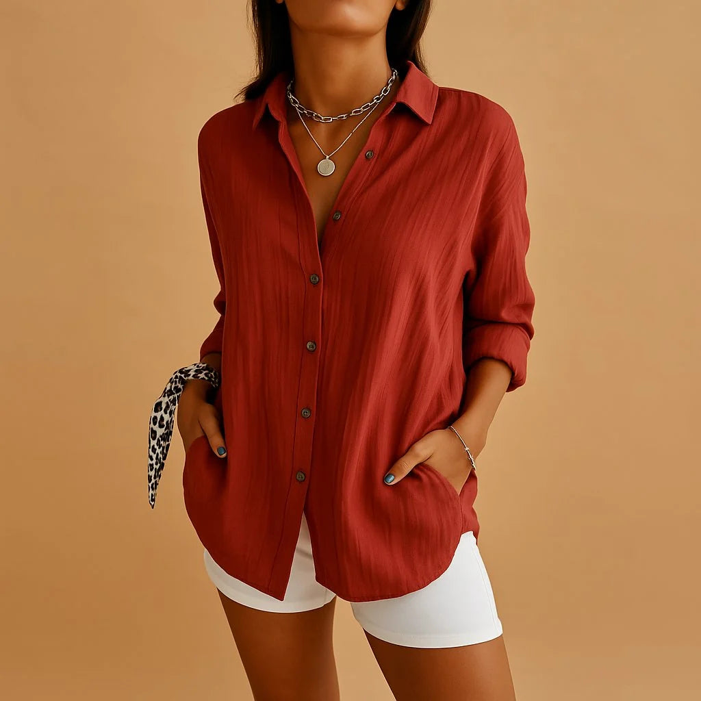 Liora Women's Blouse | Lightweight Cotton, Relaxed Fit 4