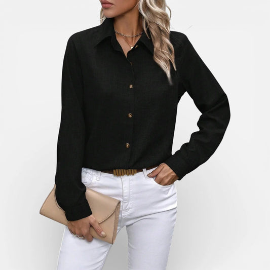 Liora Women's Button-Up Shirt | Relaxed Fit, Classic Collar 0
