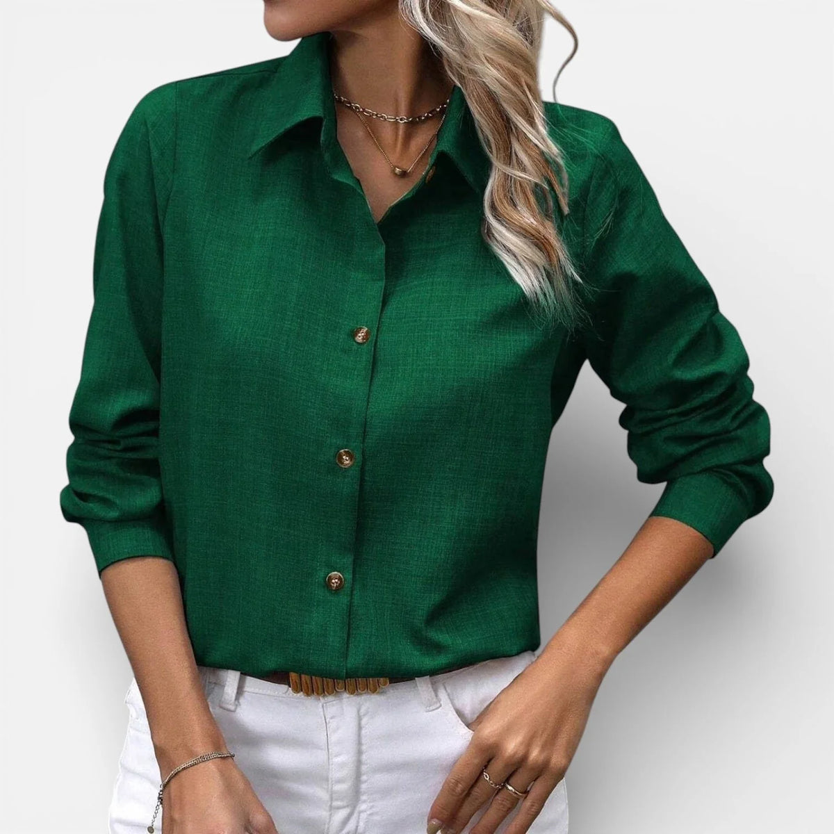 Liora Women's Button-Up Shirt | Relaxed Fit, Classic Collar 2