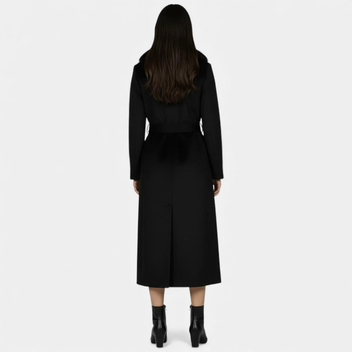 Liora Women's Longline Overcoat | Wool-Look Fabric, Faux Fur Collar 4