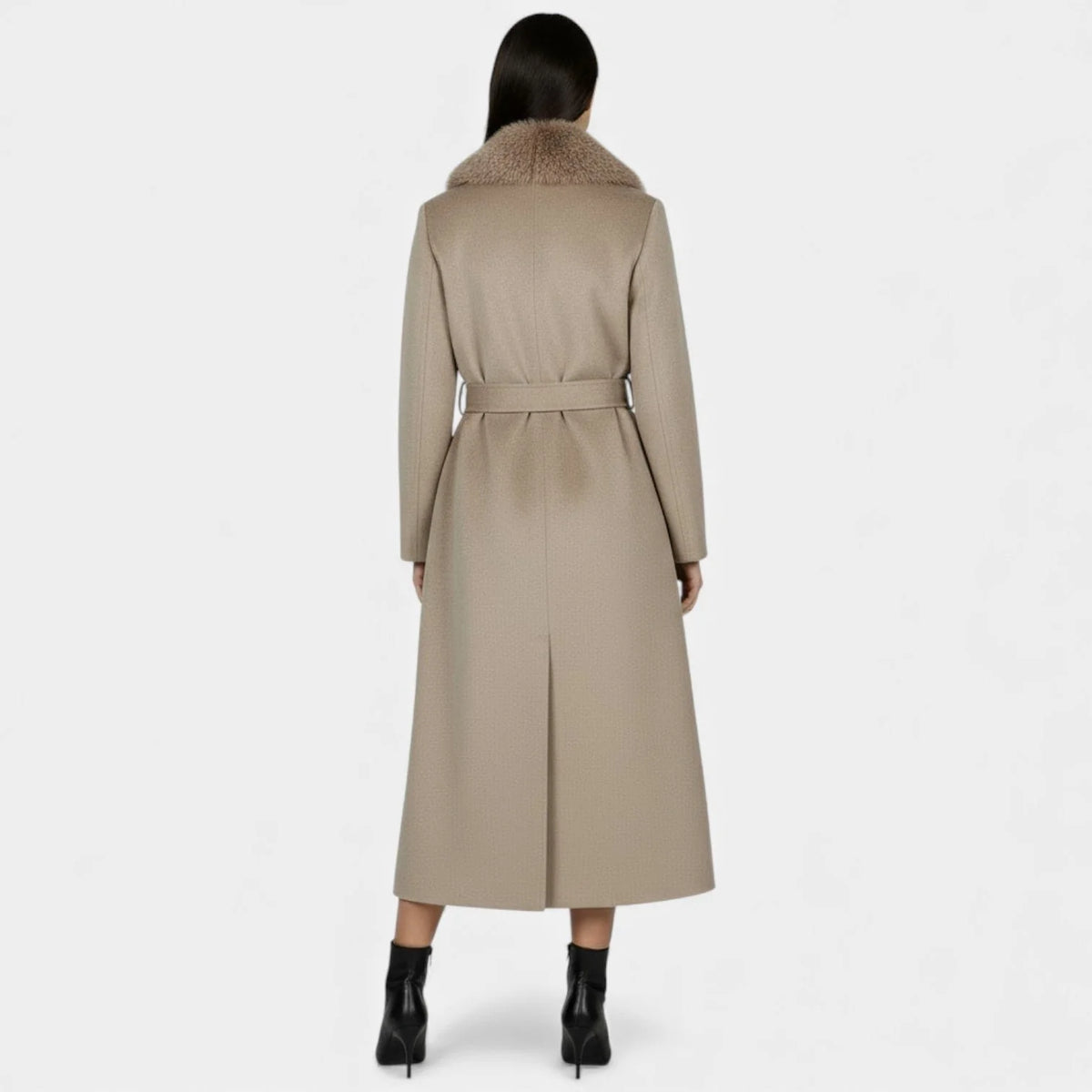 Liora Women's Longline Overcoat | Wool-Look Fabric, Faux Fur Collar 7