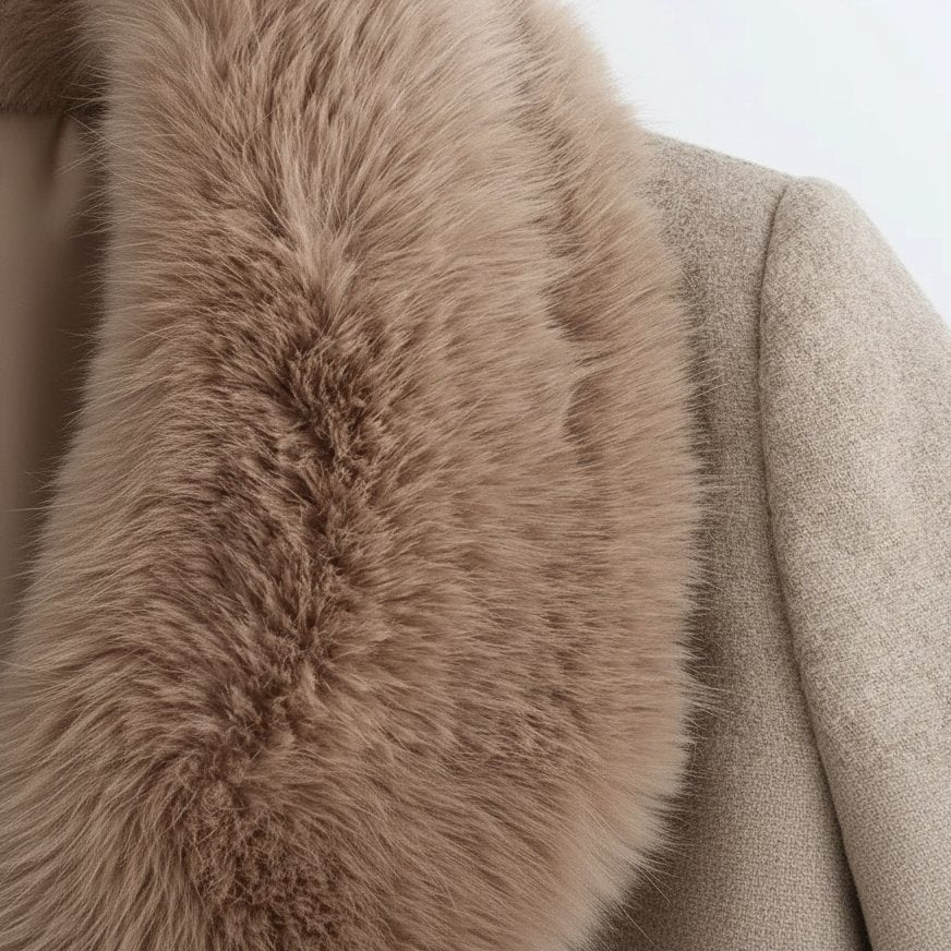 Liora Women's Longline Overcoat | Wool-Look Fabric, Faux Fur Collar 8