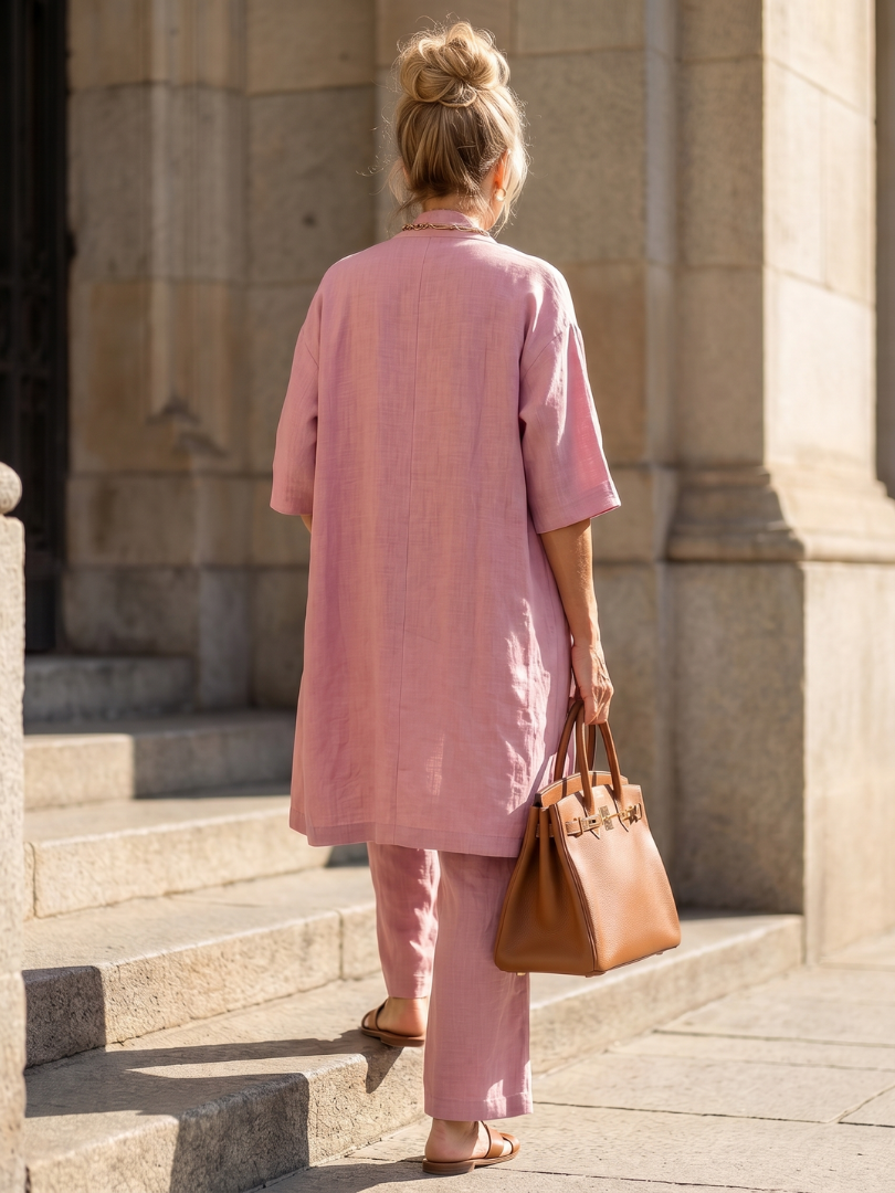 Liora Women's Loungewear Set | Lightweight Linen, 3-Piece Cardigan Ensemble 0