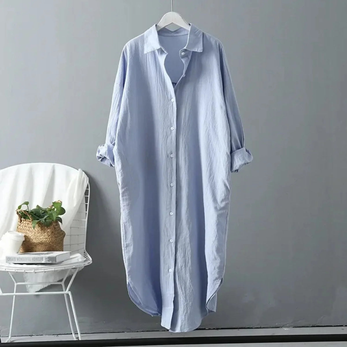Liora Women's Maxi Dress | Long Sleeve Button-Front Relaxed Cut 5