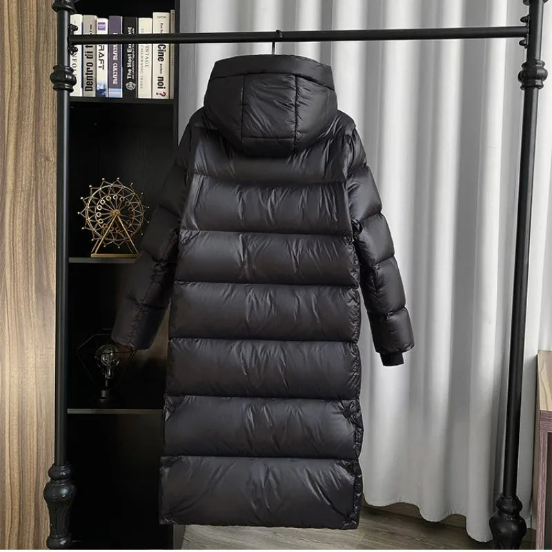 Lira Down Jacket for Women | Long Thick Winter Coat with Luxurious Gold Details