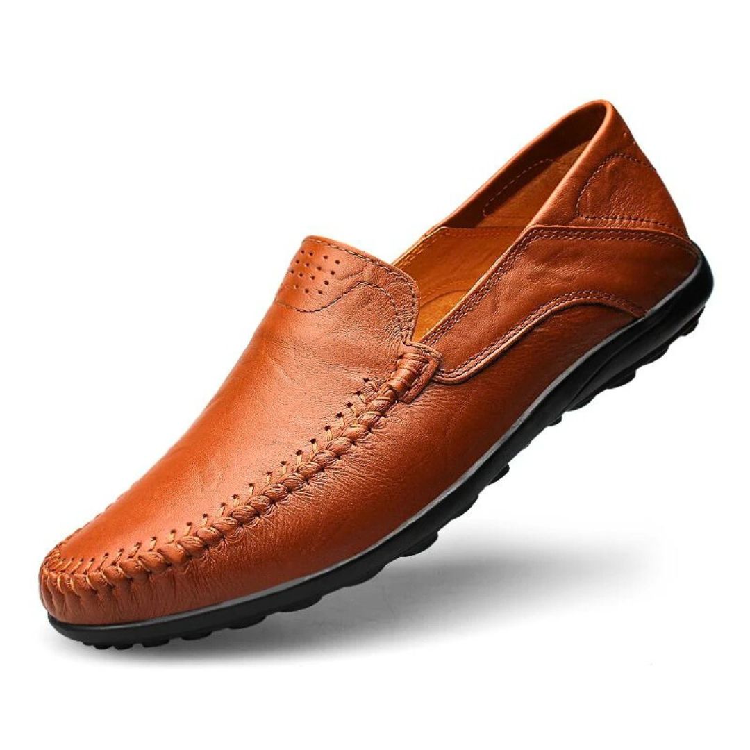 Loren Men's Loafers | Lightweight Black Leather, Casual Comfort