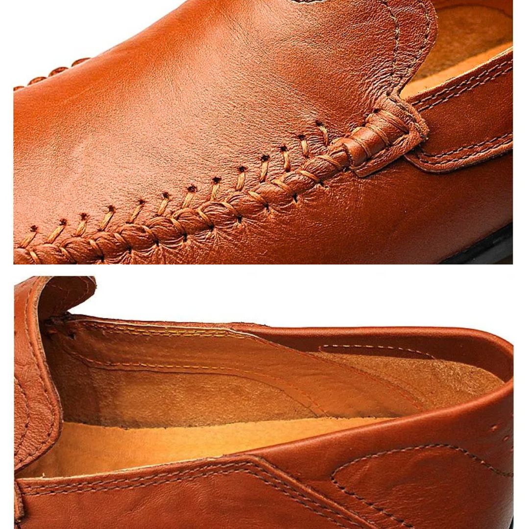 Loren Men's Loafers | Lightweight Black Leather, Casual Comfort