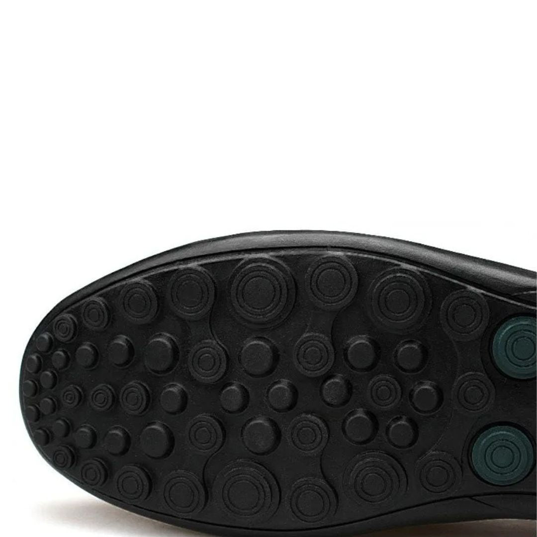 Loren Men's Loafers | Lightweight Black Leather, Casual Comfort
