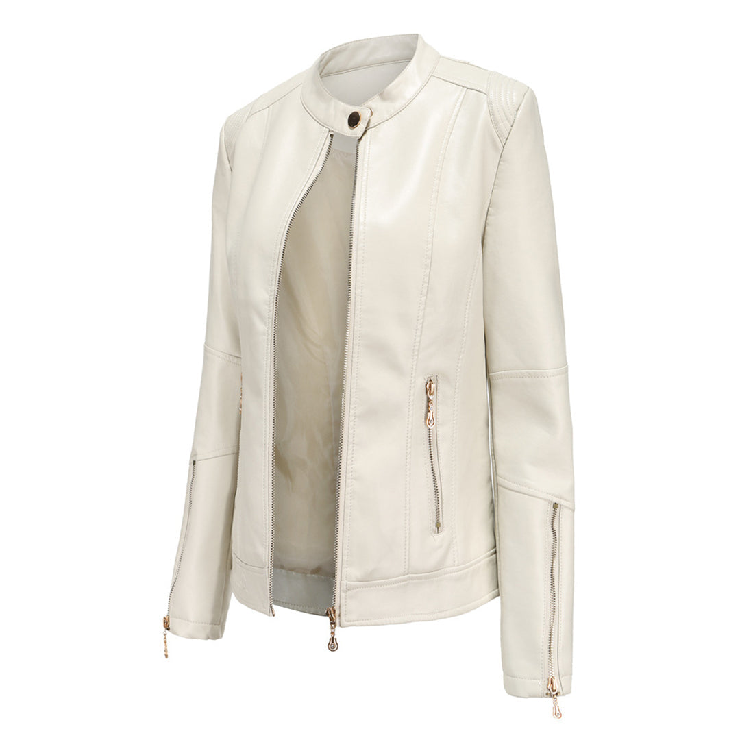 Lotte Women's Jacket | Soft Leather, Chic Collar