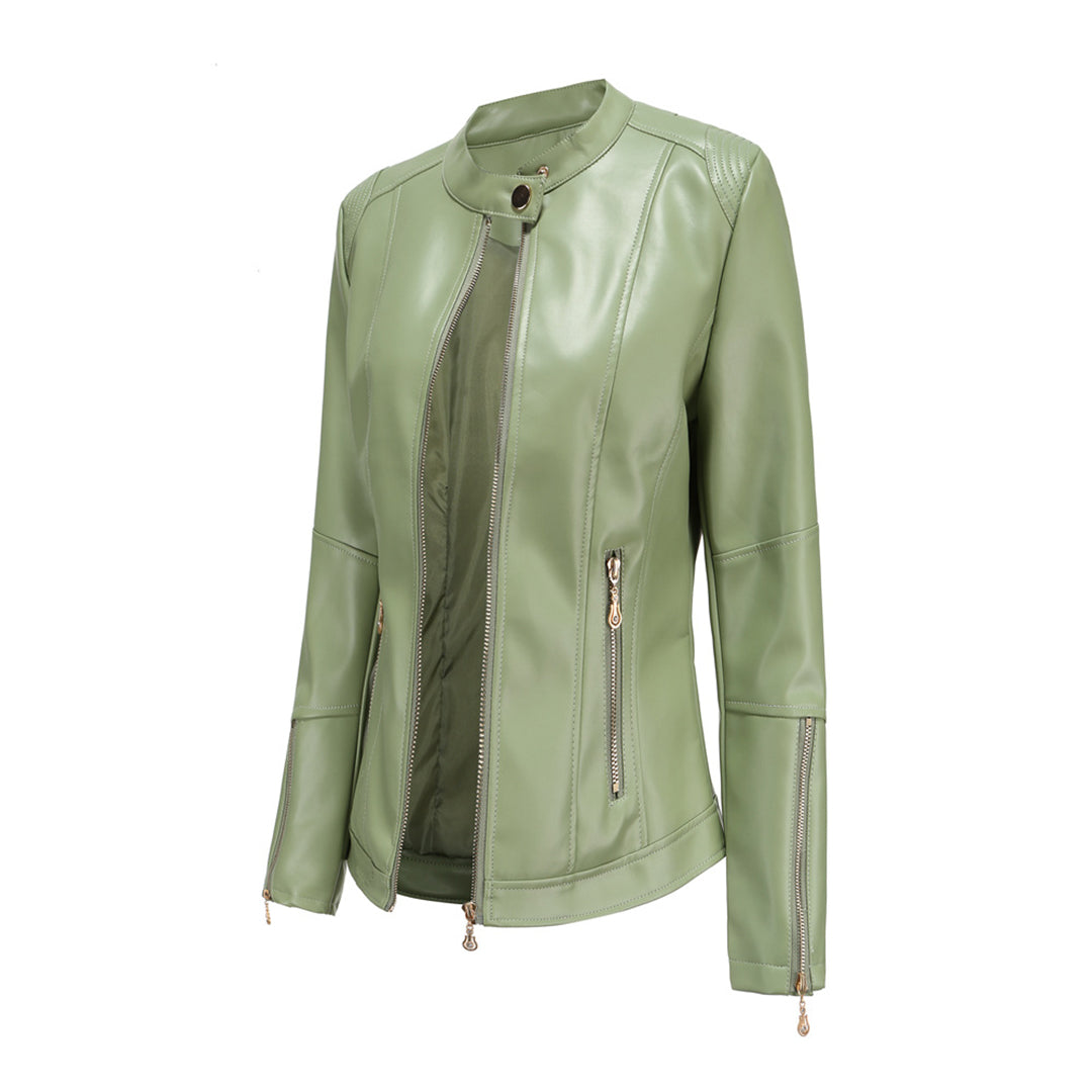 Lotte Women's Jacket | Soft Leather, Chic Collar