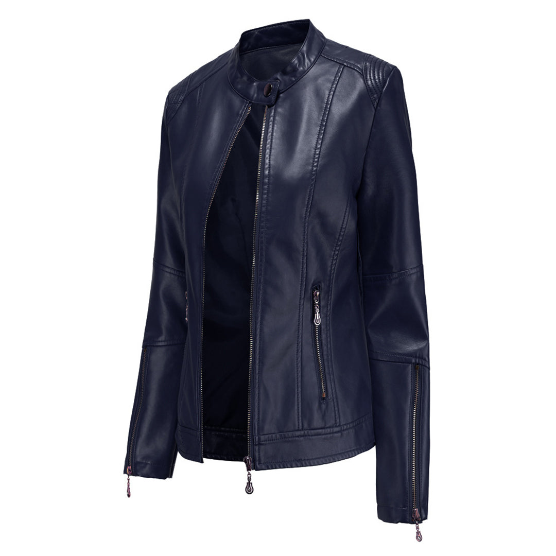 Lotte Women's Jacket | Soft Leather, Chic Collar