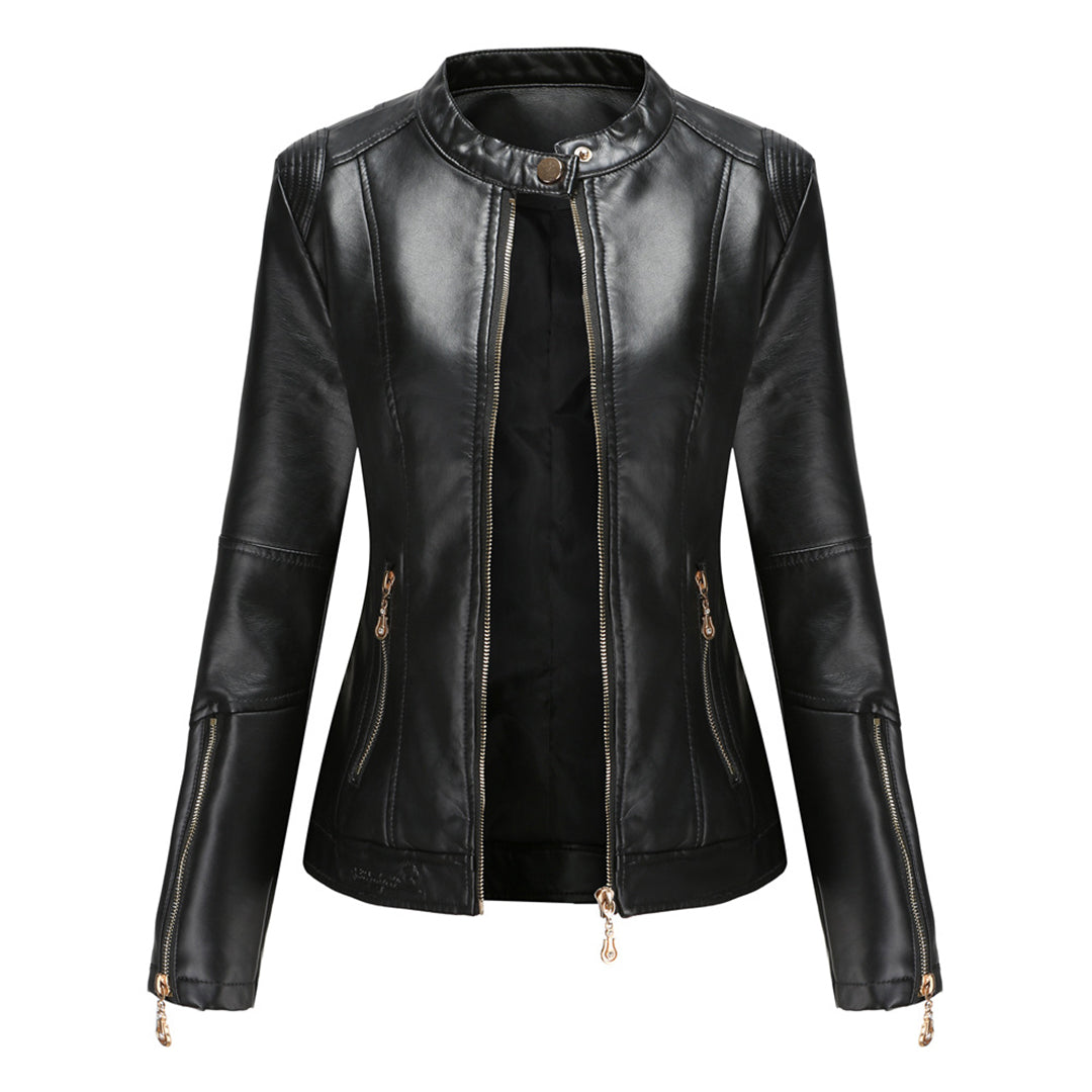 Lotte Women's Jacket | Soft Leather, Chic Collar