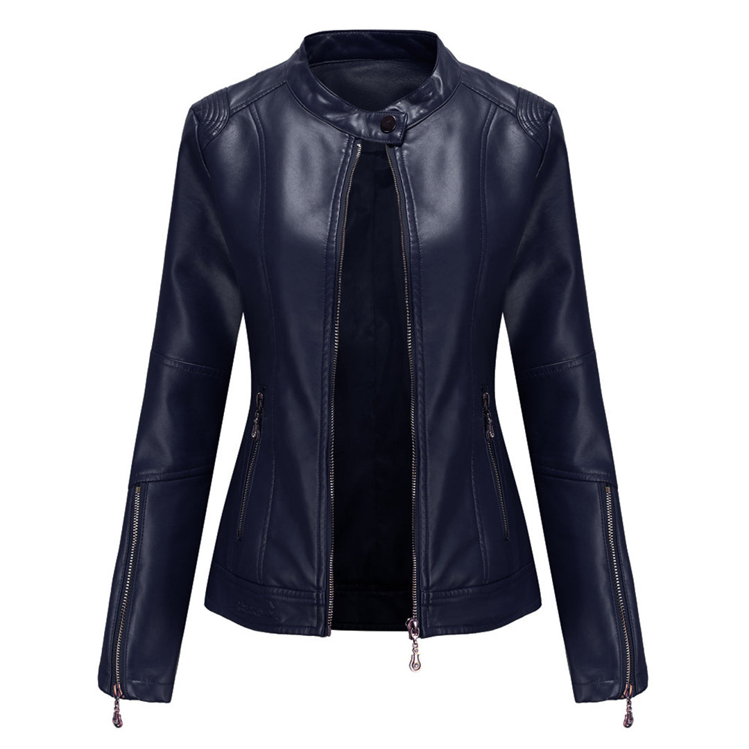 Lotte Women's Jacket | Soft Leather, Chic Collar