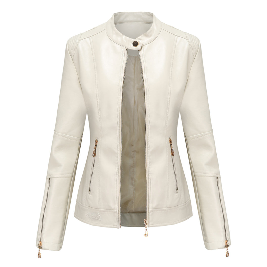 Lotte Women's Jacket | Soft Leather, Chic Collar