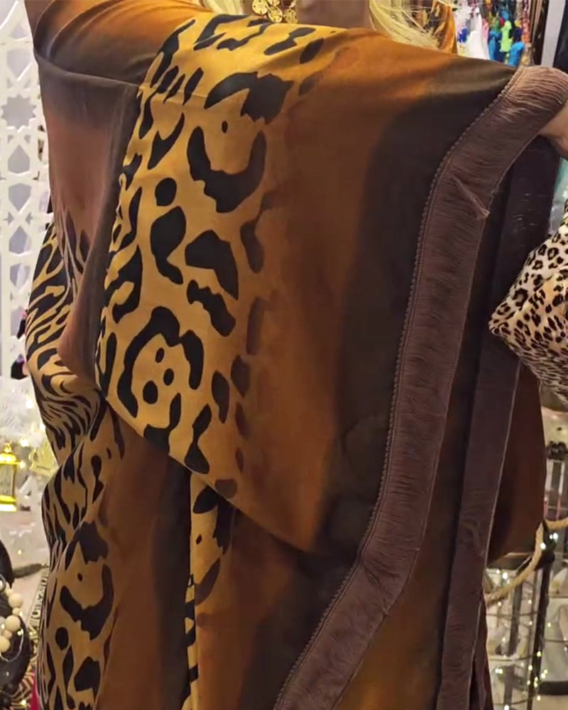 Luna Batwing Sleeve Jacket | Cotton Blend, Leopard Print