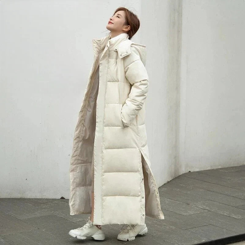 Luna Women's Winter Jacket | Quilted, Long Puffer with Hood