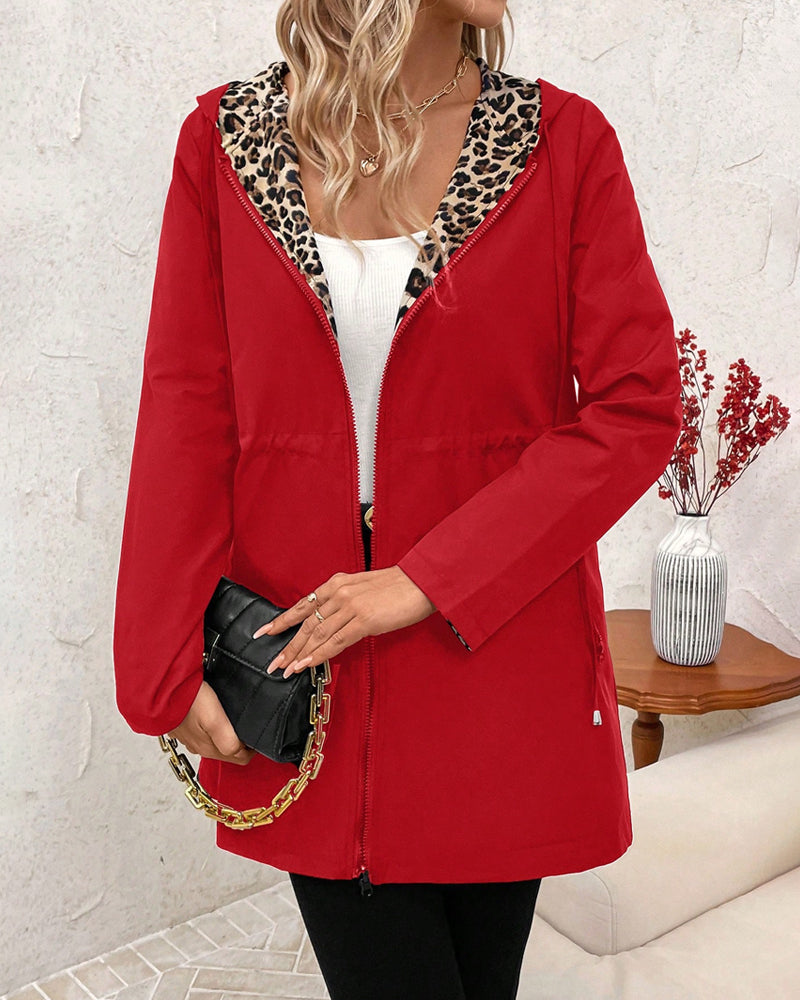 Luna Women's Reversible Coat | Leopard Print, Comfortable