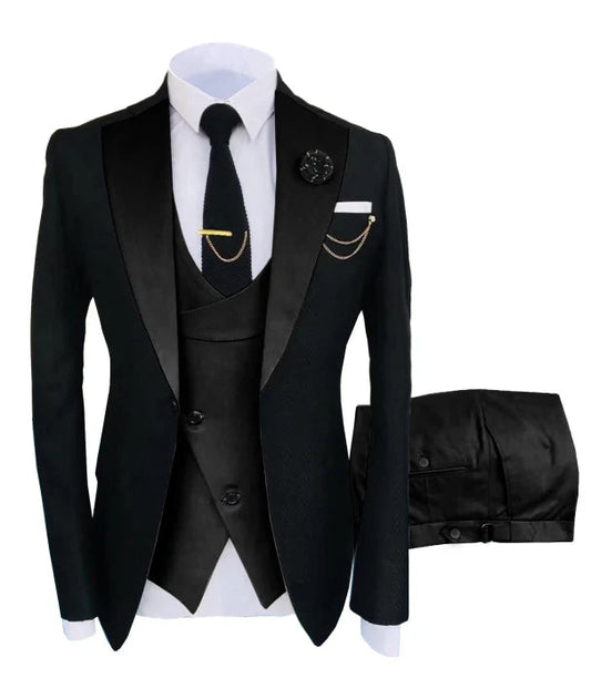 Luxury 3-Piece Men's Suit | Elegant Cut for Weddings and Formal Events