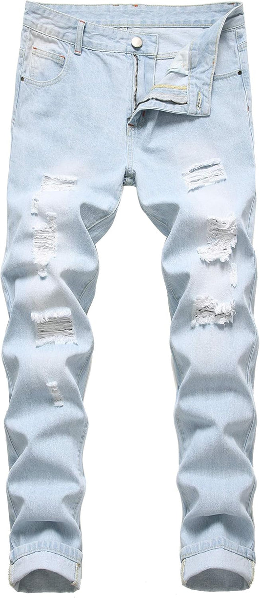 Mace Men's Slim-Fit Ripped Jeans | Durable Cotton Denim, Best Jeans for Men 0