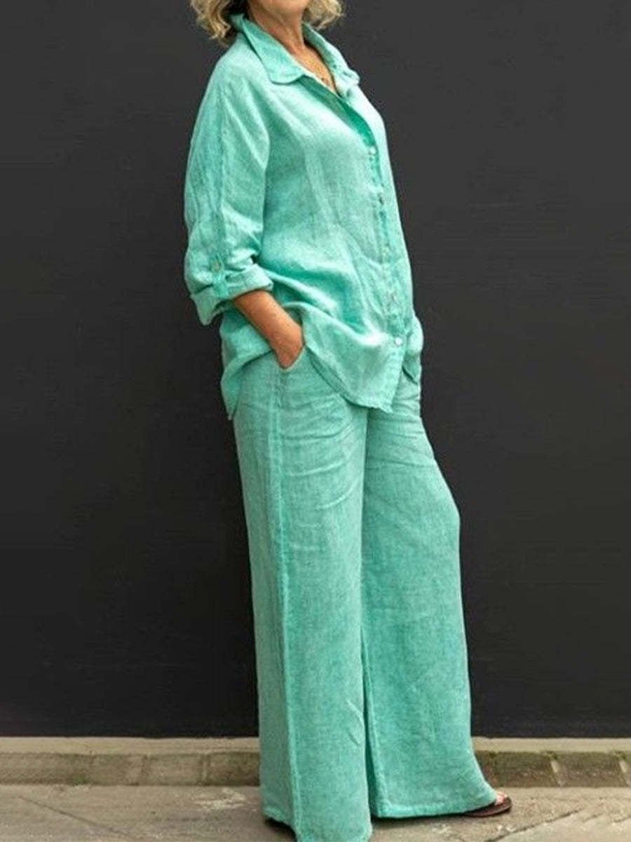 Marta Women's Suit | Cotton and Linen, Pink 2-Piece