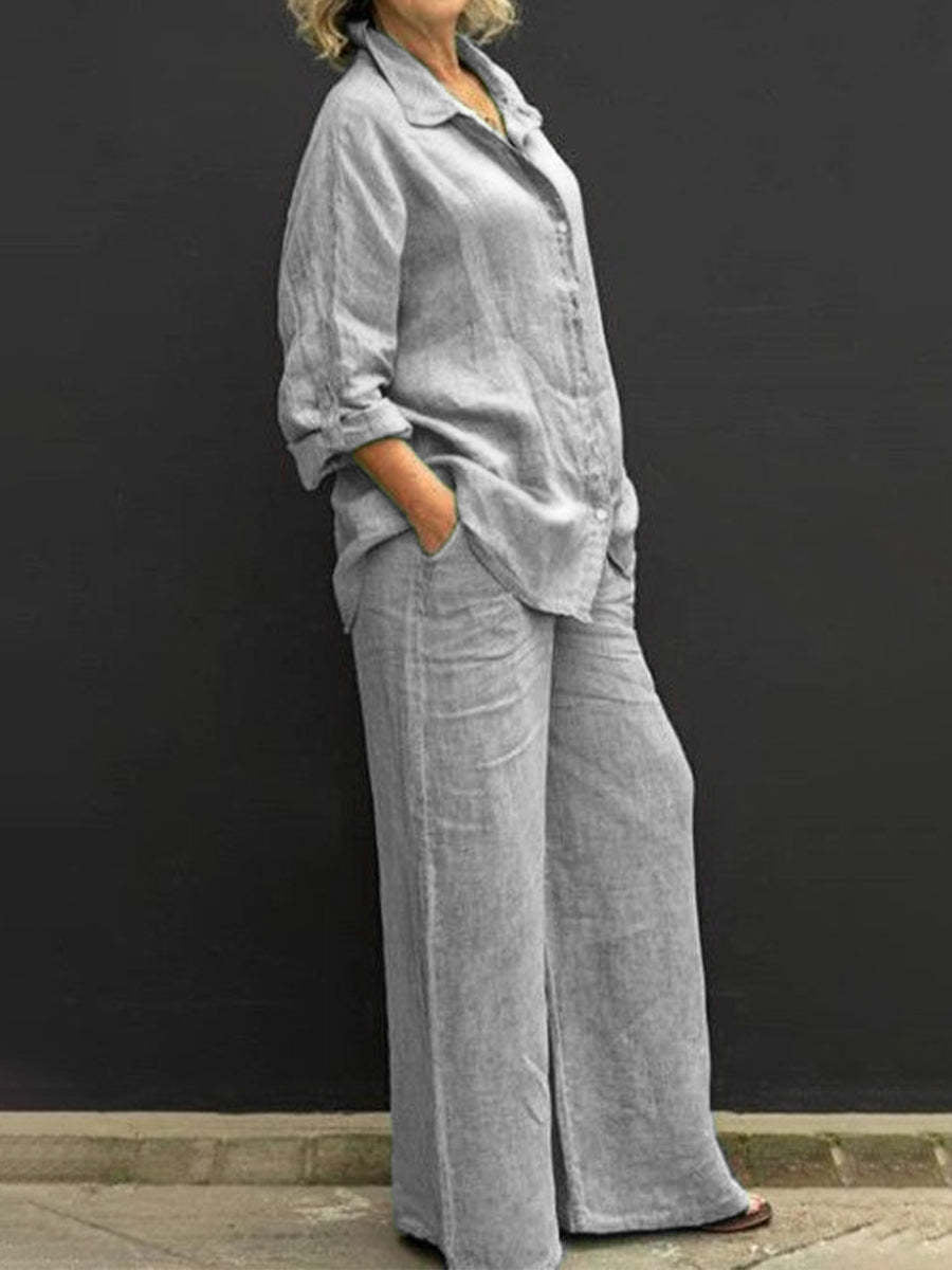 Marta Women's Suit | Cotton and Linen, Pink 2-Piece