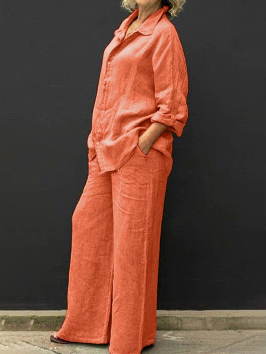 Marta Women's Suit | Cotton and Linen, Pink 2-Piece