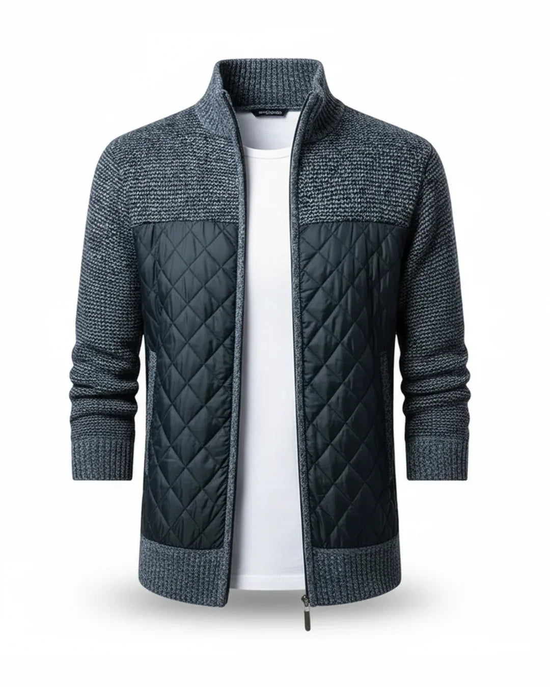 Maverick Men's Jacket | Quilted Front Panel, Knit Fabric, Stand Collar 0