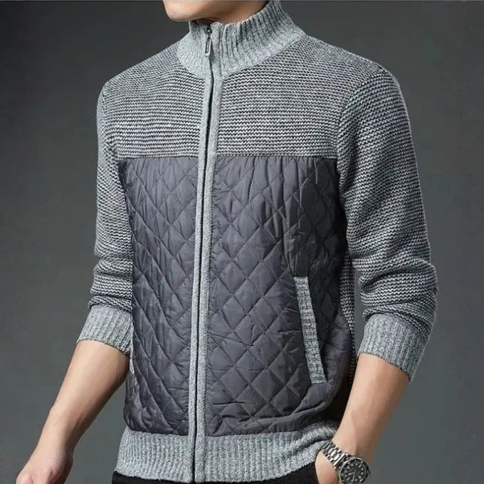 Maverick Men's Jacket | Quilted Front Panel, Knit Fabric, Stand Collar 6
