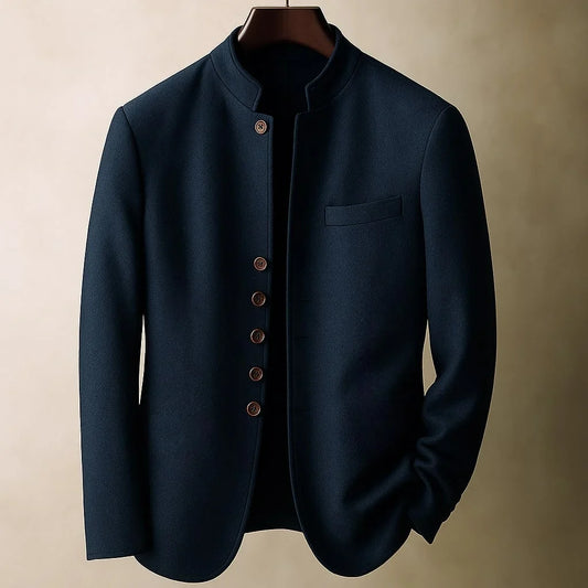 Maverick Men's Wool-Look Jacket | Stand Collar, Five-Button Closure 1