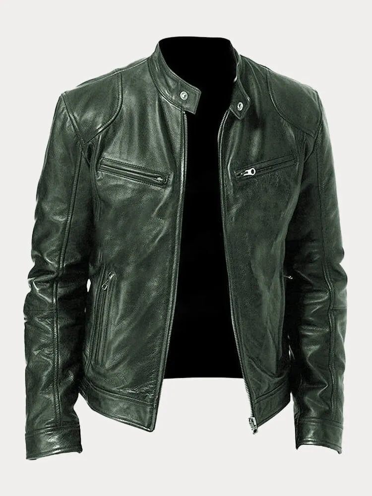 Max Men's Casual Jacket | PU Leather, Adjustable Cuffs 11