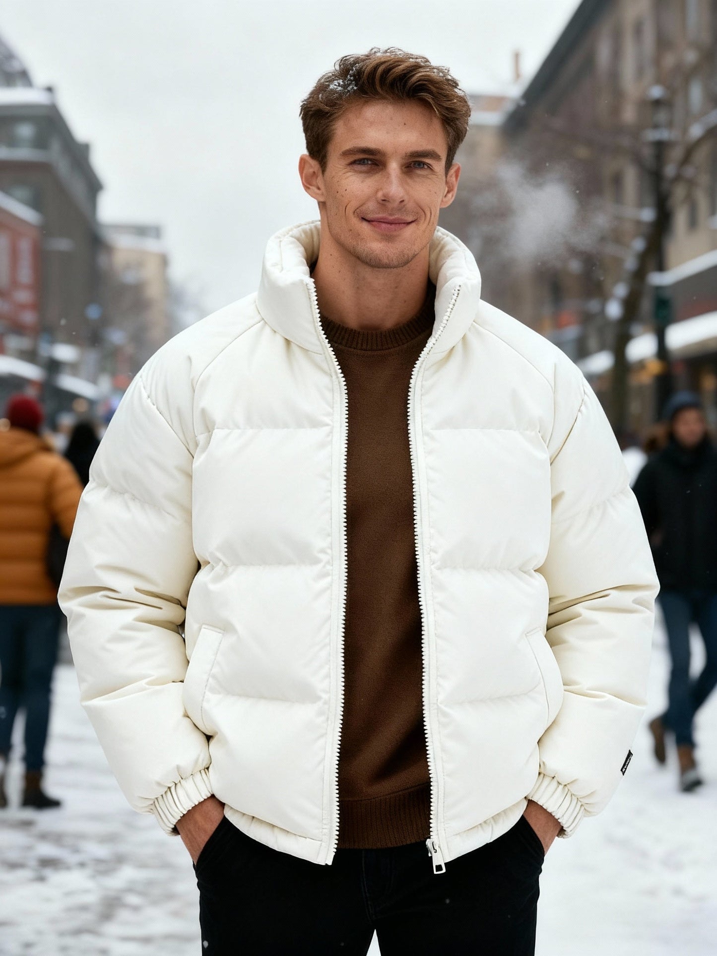 Max Men's Puffer Jacket | Thermal Fleece Lining, Modern Style 4