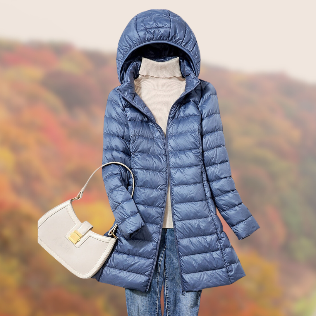 Mila Women’s Down Jacket | Ultralight Nylon with Hood