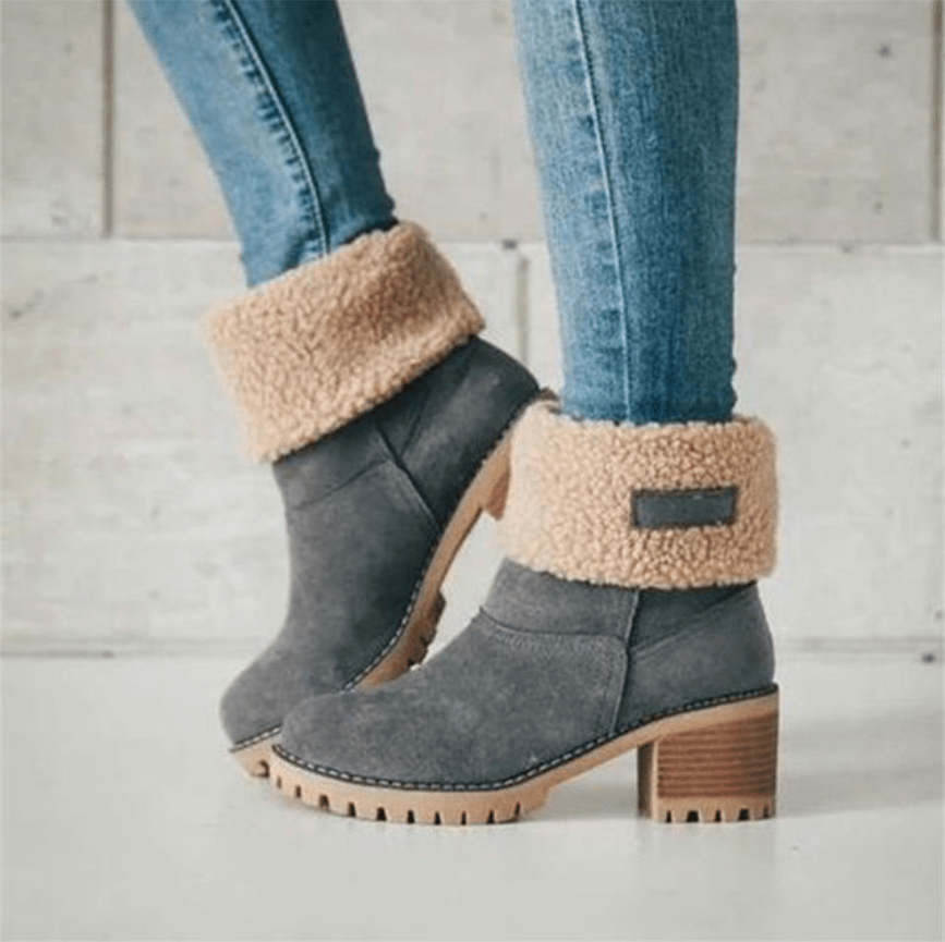 Mila Women's Ankle Boots | Black Boots with Warm Lining