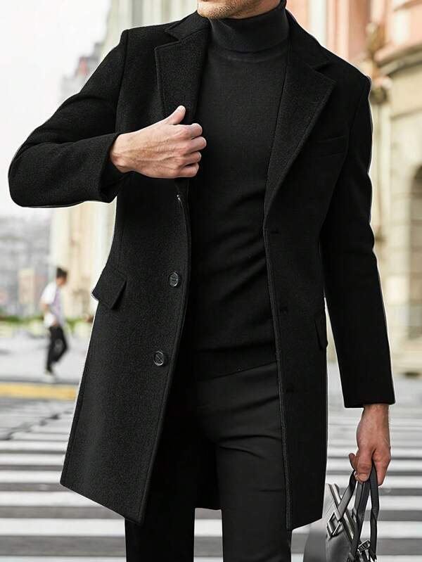 Men's Trench Coat | Brown, Relaxed Fit for Autumn and Winter