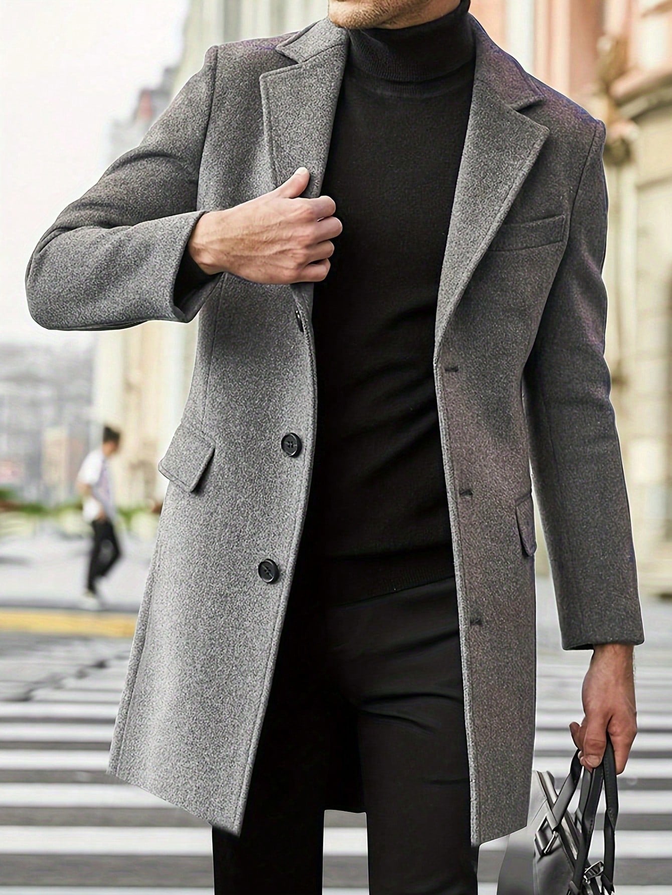 Men's Trench Coat | Brown, Relaxed Fit for Autumn and Winter