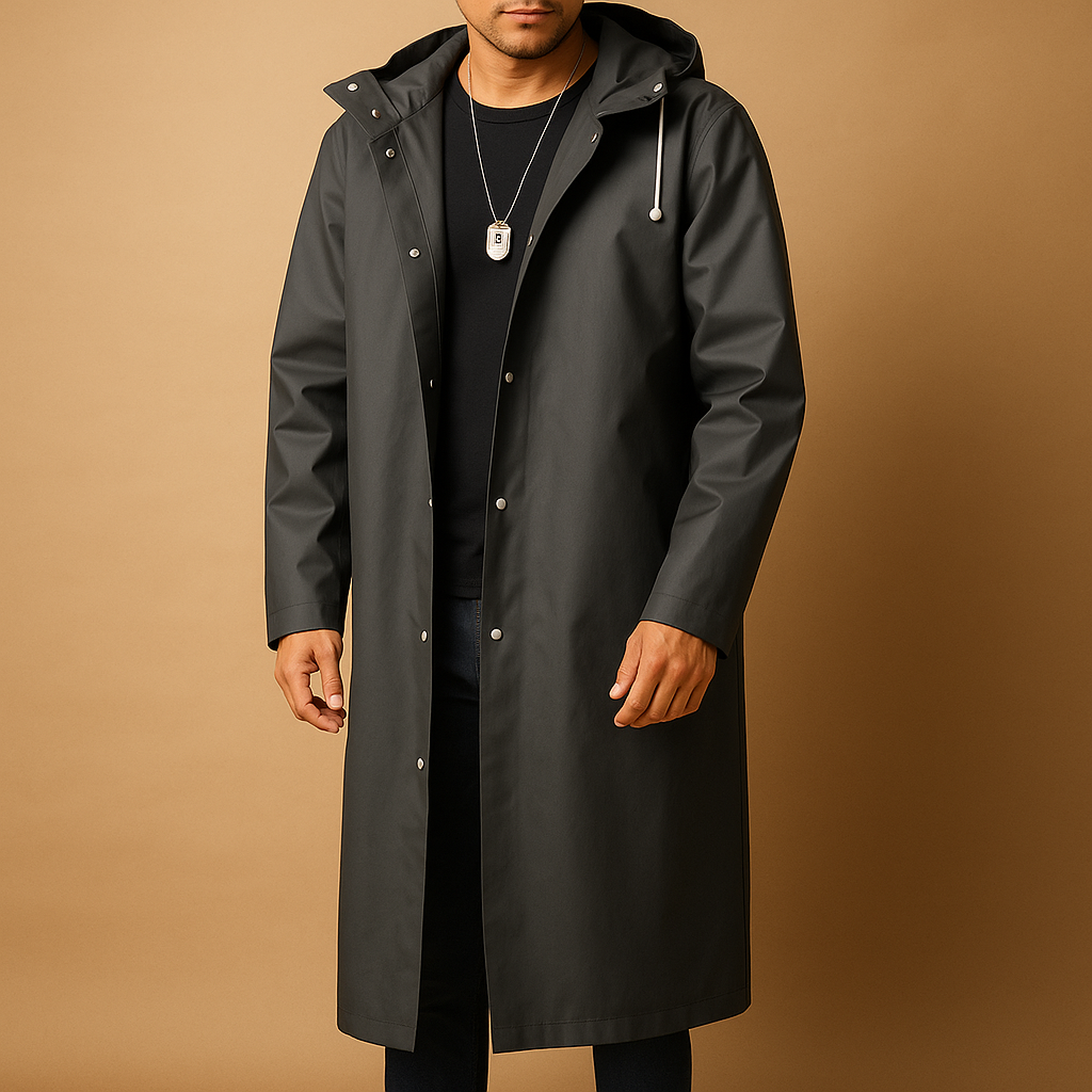 Milo Long Rain Jacket for Men | Waterproof EVA, Comfortable Fit