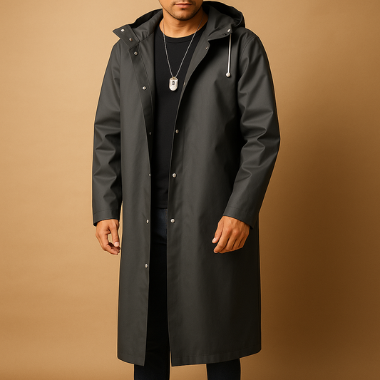 Milo Long Rain Jacket for Men | Waterproof EVA, Comfortable Fit