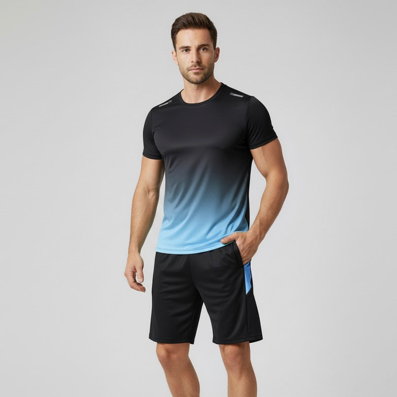 Milo Men's Sports Set | Breathable Polyester, Slim Fit with Gradient Color