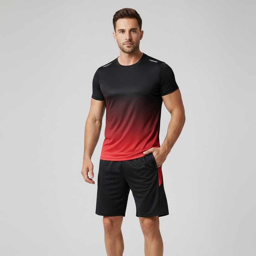 Milo Men's Sports Set | Breathable Polyester, Slim Fit with Gradient Color