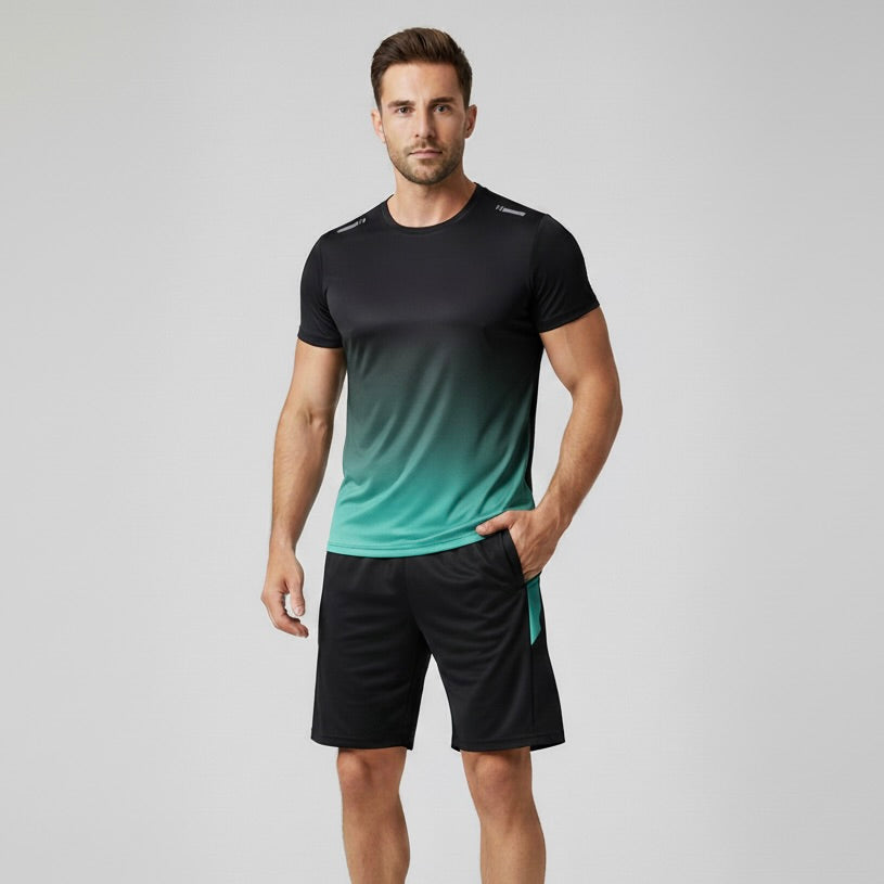 Milo Men's Sports Set | Breathable Polyester, Slim Fit with Gradient Color