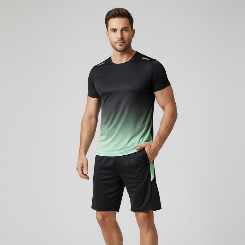 Milo Men's Sports Set | Breathable Polyester, Slim Fit with Gradient Color