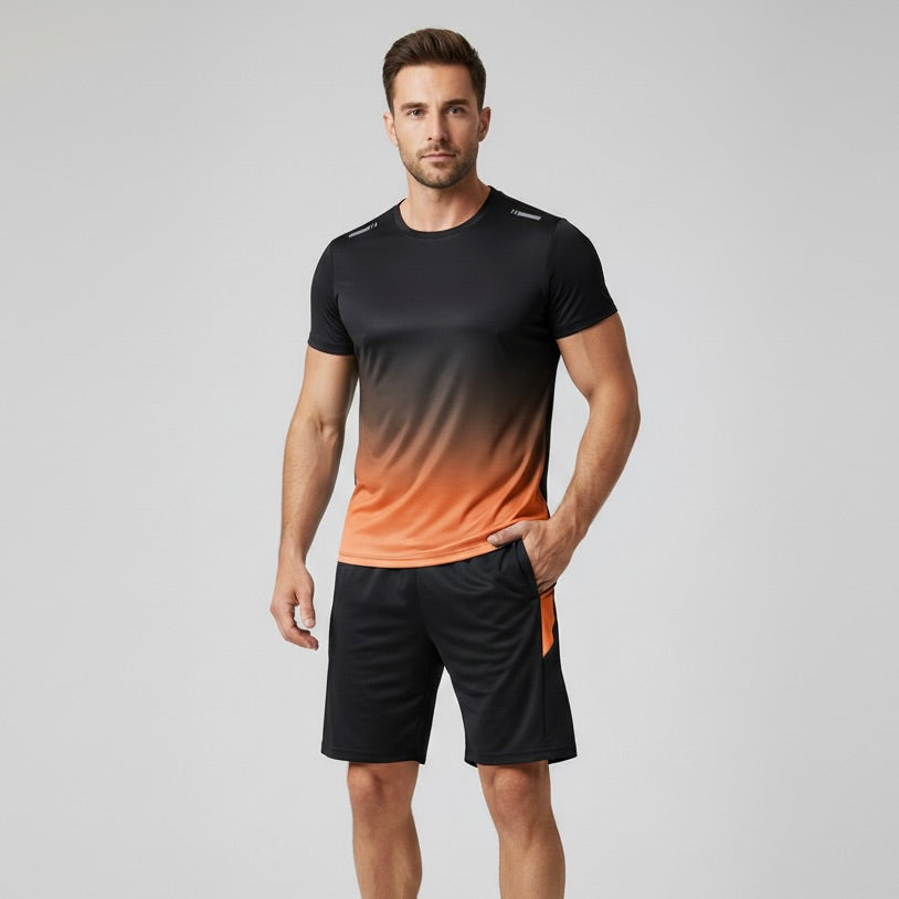 Milo Men's Sports Set | Breathable Polyester, Slim Fit with Gradient Color