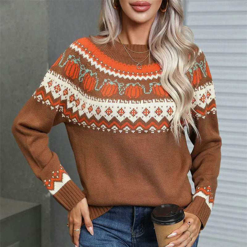 Funny Christmas Sweater for Women | Modern Nordic Pattern, Comfortable Fit