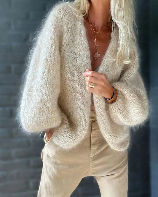 Mira Women's Cardigan | Soft Cotton Blend, Long Flared Sleeves 0