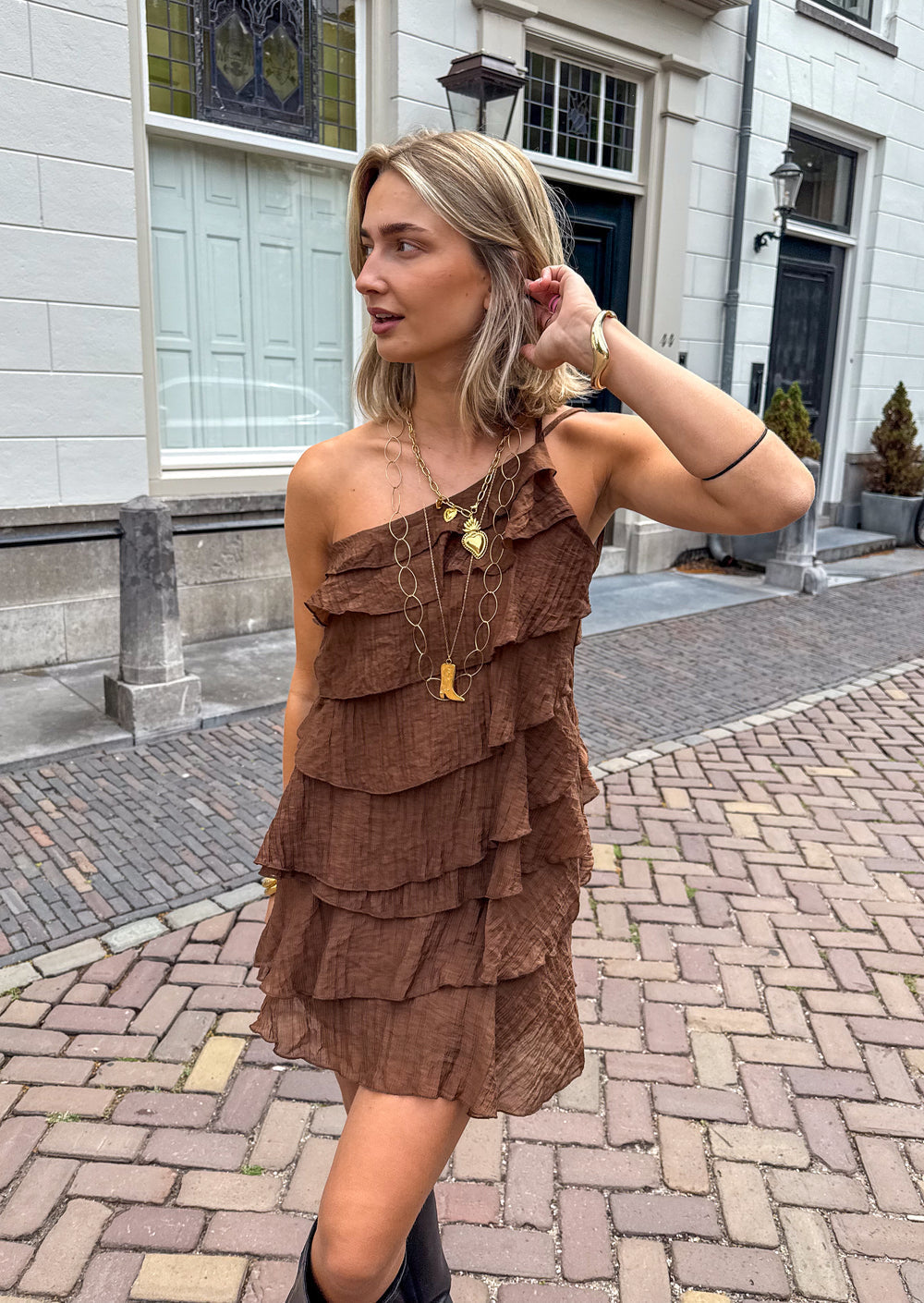 Mira Women's Mini Dress | Lightweight Ruffle, Asymmetrical Summer Style 6