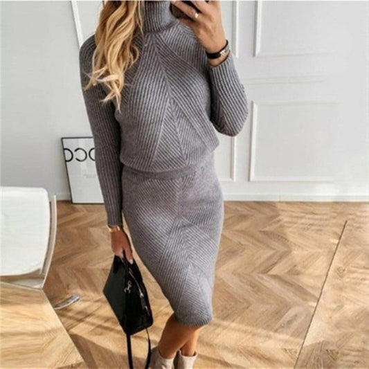 Mira Women's Set | Soft Stretch Loungewear Two Piece Skirt and Sweater 1