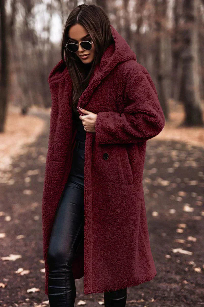 Nina | Long Teddy Coat | Trendy Winter Comfort | Luxe Wool Blend